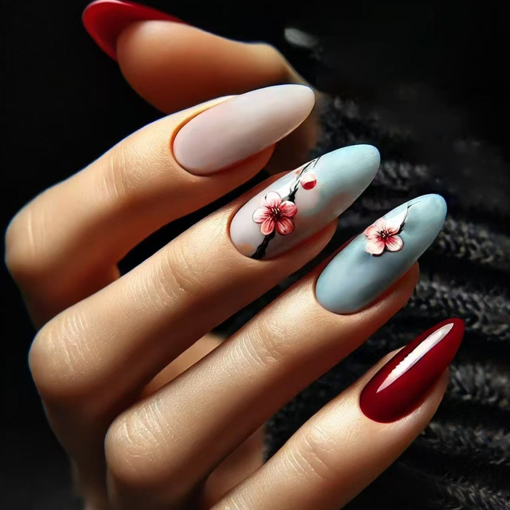 Artistic Floral Press-On Nail Designs Stornfield