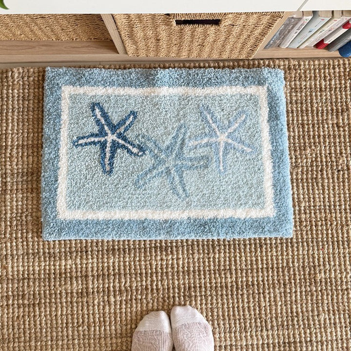 Coastal Starfish Design Bath Mat