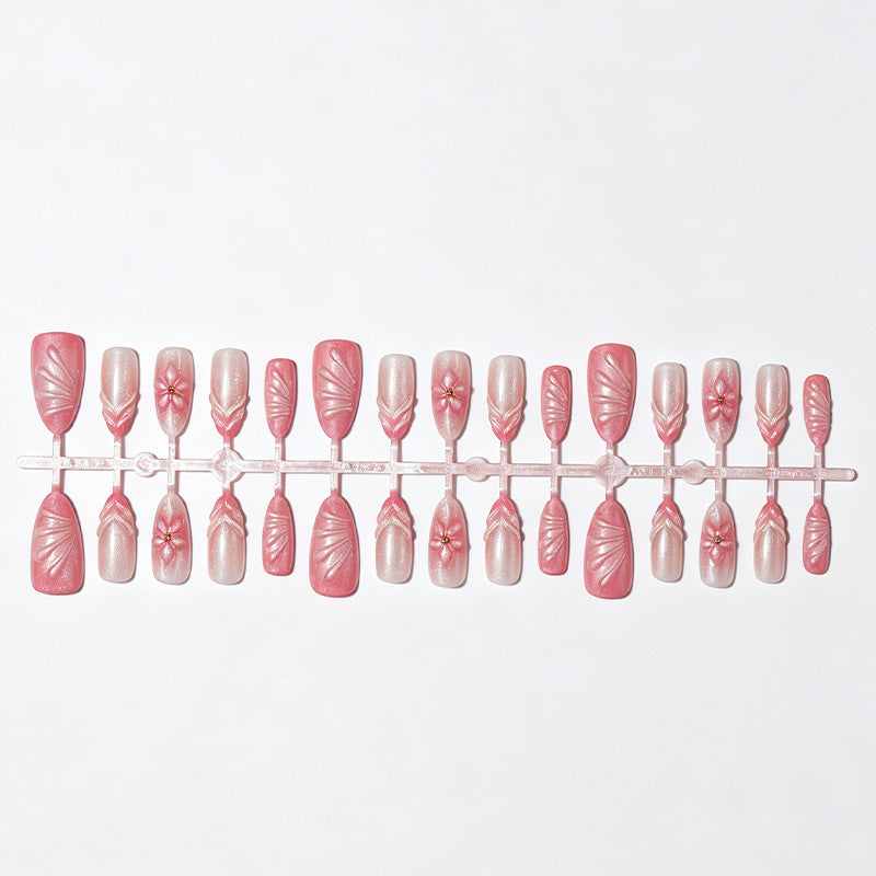 Artistic Floral Press-On Nail Set Stornfield