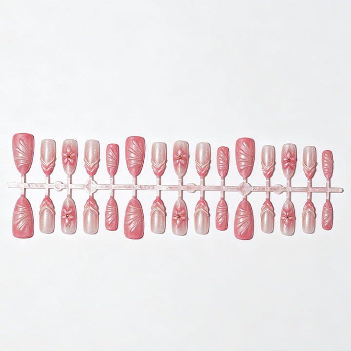 Artistic Floral Press-On Nail Set Stornfield