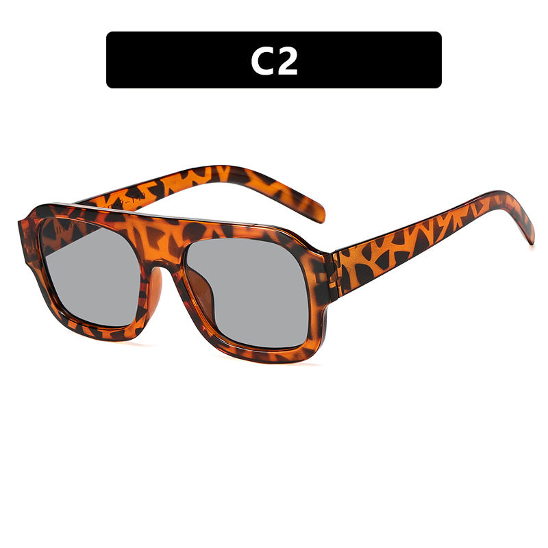 Women’s stylish square sunglasses with eye-catching animal print design Stornfield