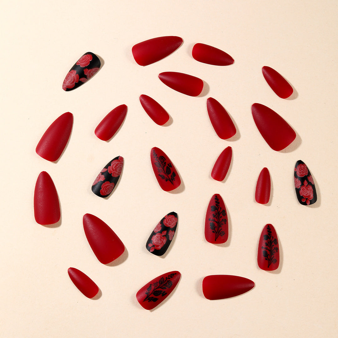Floral Matte Acrylic Nail Set Stornfield
