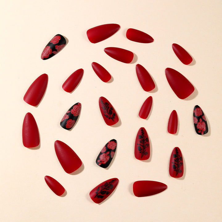 Floral Matte Acrylic Nail Set Stornfield