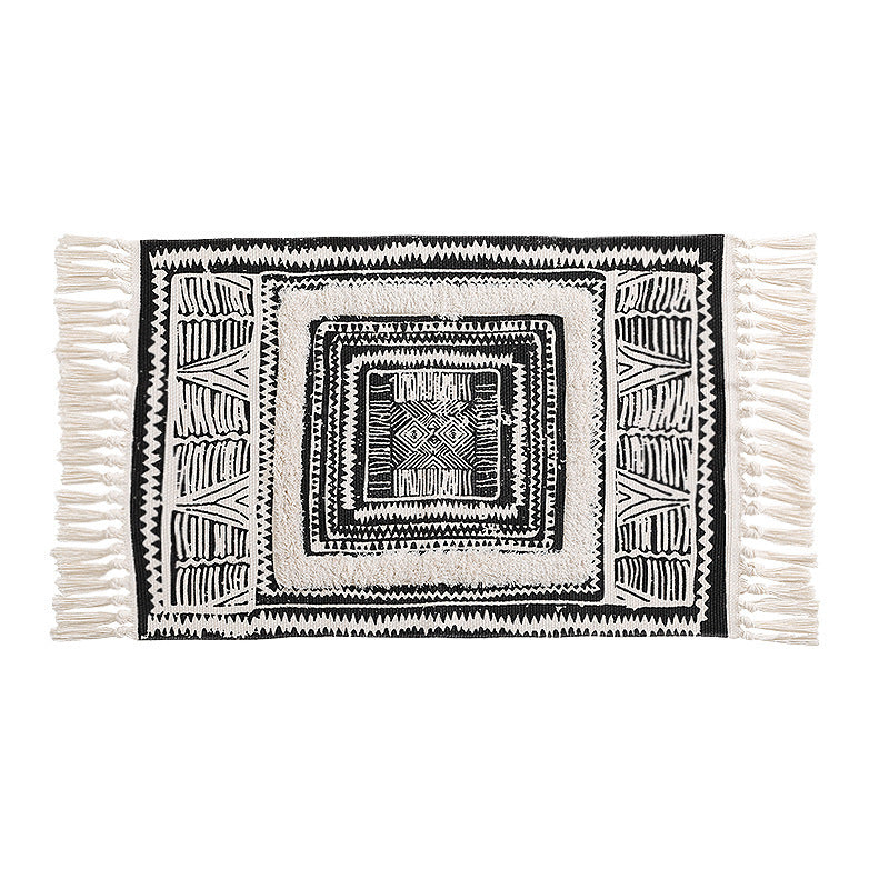 decorative Boho runner rug with fringes