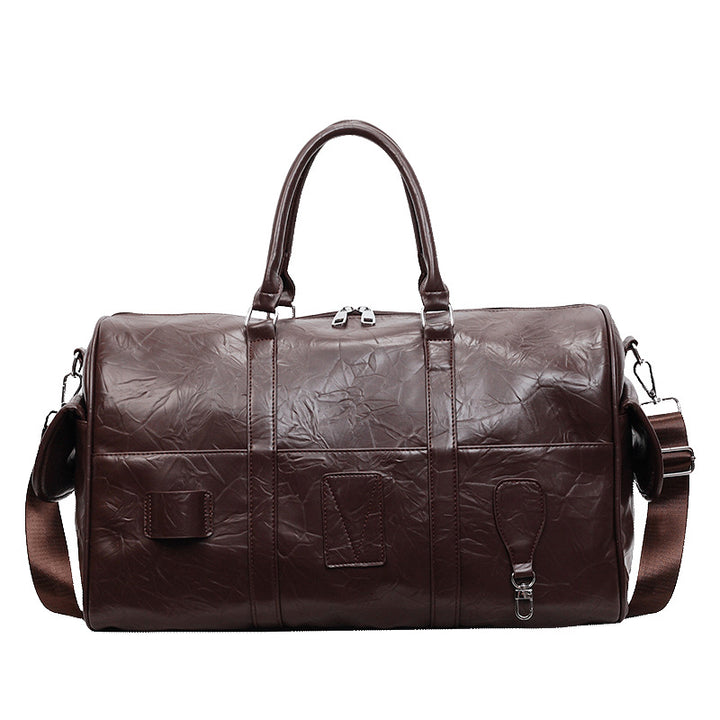 Durable Leather Weekender Duffel Bag