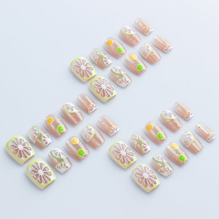 Tropical Fruit-Themed Press-On Nails Stornfield