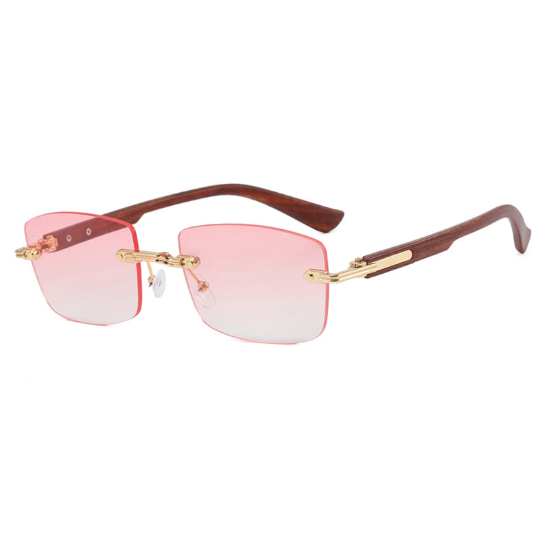 Women square sunglasses with wooden frame and gradient lenses Stornfield