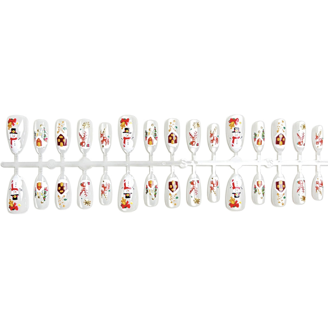 Festive Holiday-Themed Press-On Nail Set