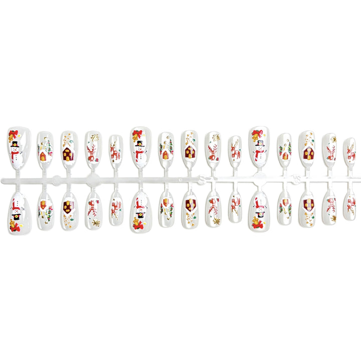 Festive Holiday-Themed Press-On Nail Set