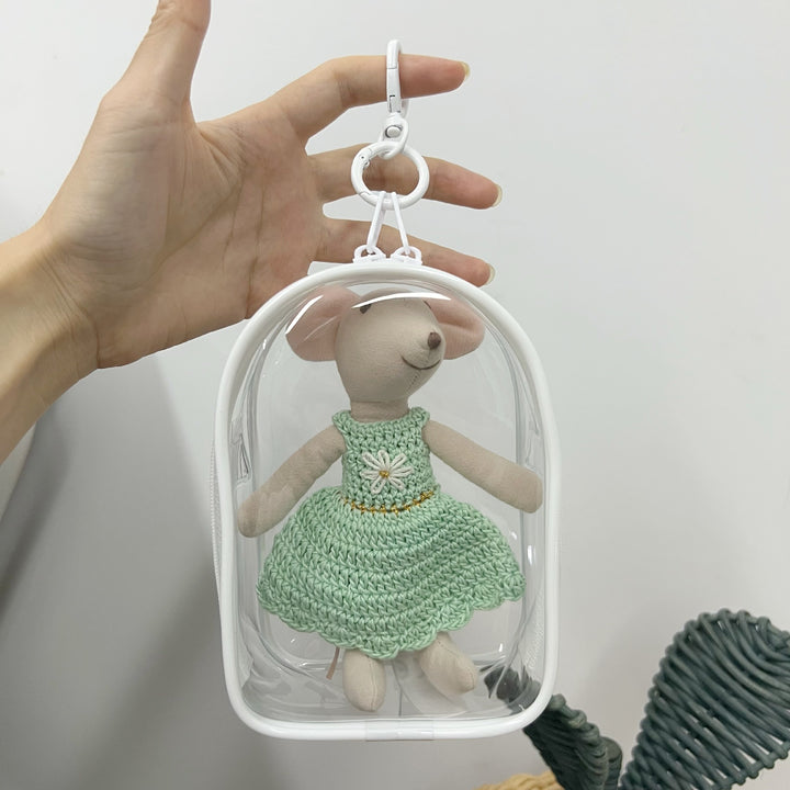 Clear PVC Mini Handbag with Detachable Carabiner Clip