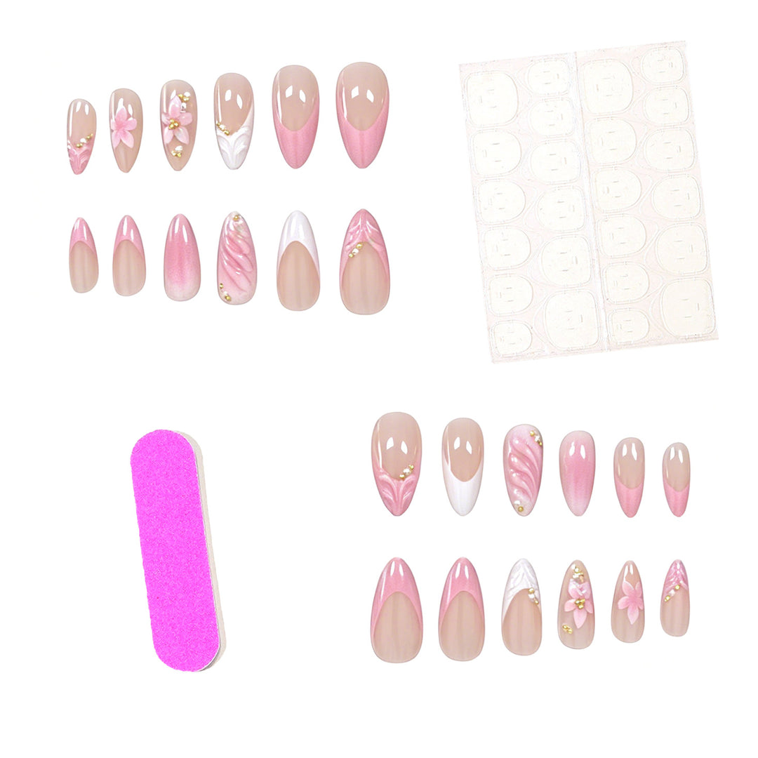 Elegant Floral Acrylic Nail Enhancements Stornfield 1789915803