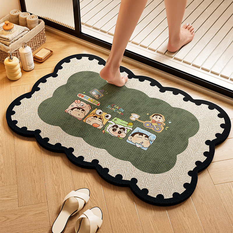Playful Dog-Themed Bath Rug Stornfield