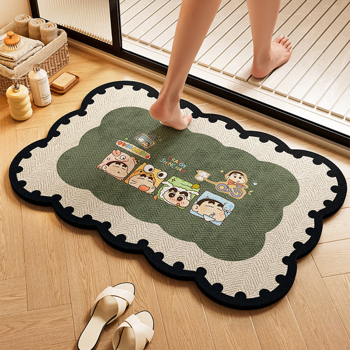 Playful Dog-Themed Bath Rug Stornfield