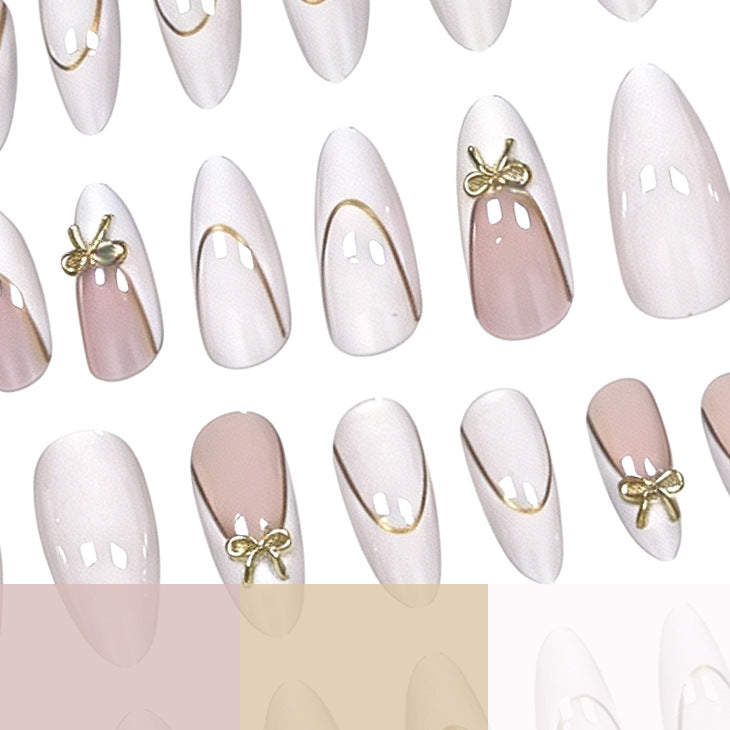 Elegant Stiletto Nail Art Extensions with Decorative Bow Stornfield