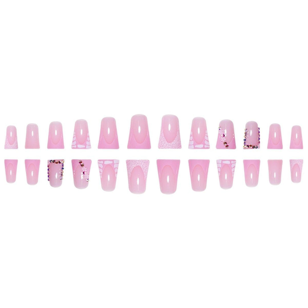 Glamorous Acrylic Press-On Nail Extensions with Decorative Rhinestones Stornfield