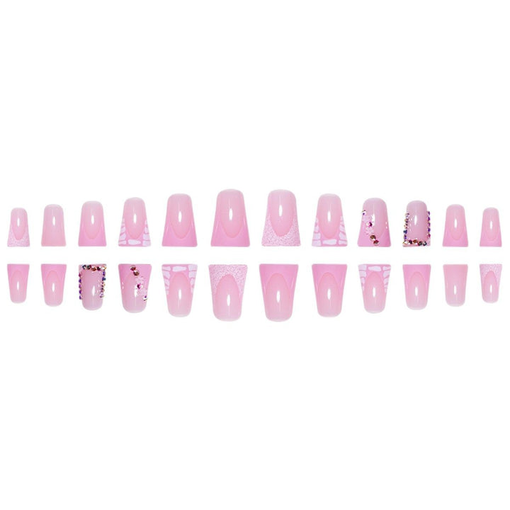 Glamorous Acrylic Press-On Nail Extensions with Decorative Rhinestones Stornfield