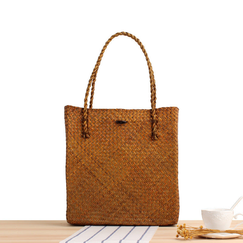 Hand-knotted tote bag made of natural wicker Stornfield