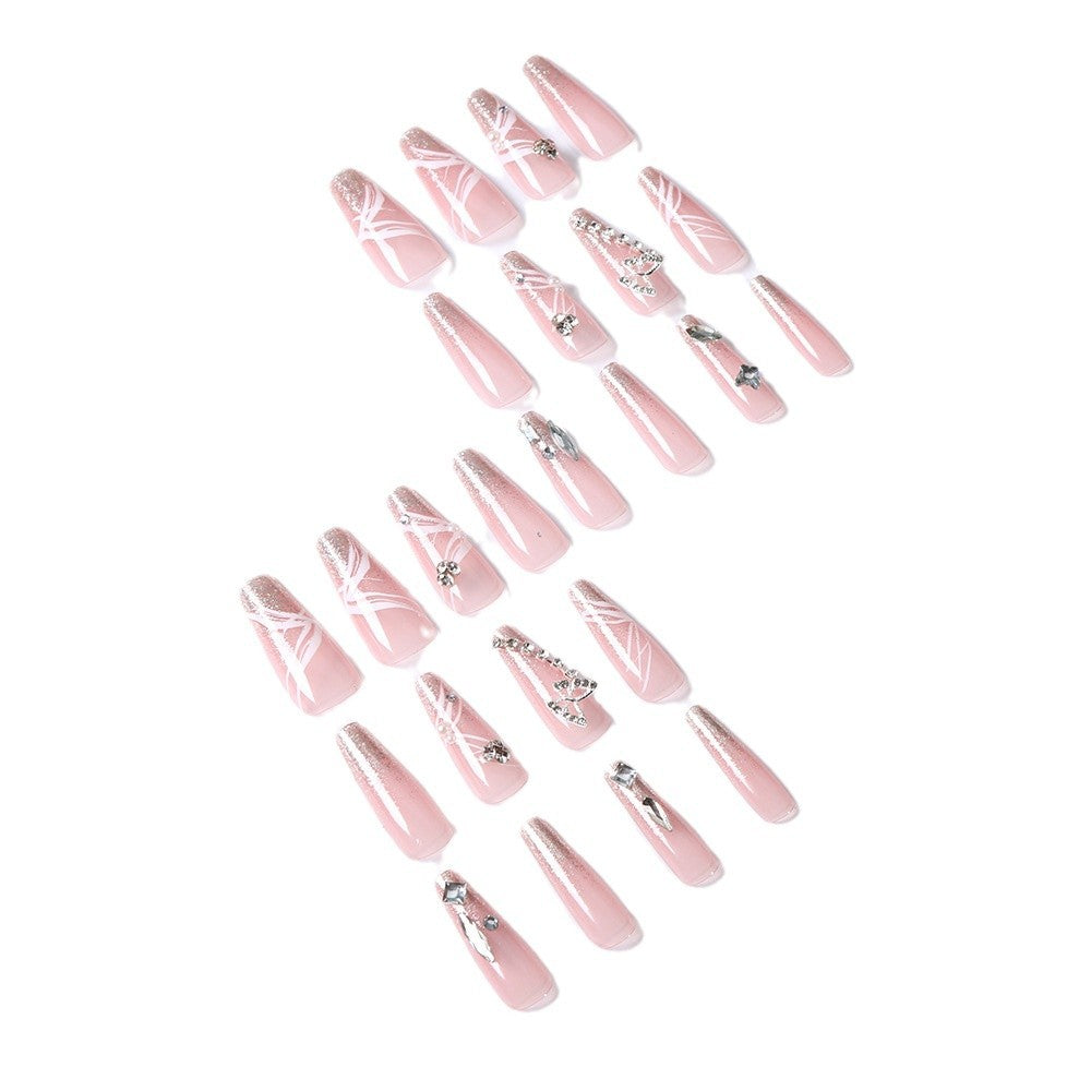 Glamorous Crystal-Embellished Press-On Nail Set Stornfield