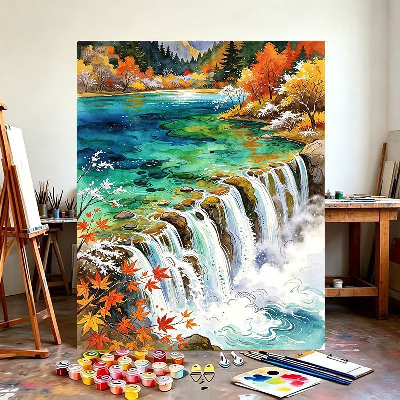 Waterfall Landscape Canvas Art Print Stornfield
