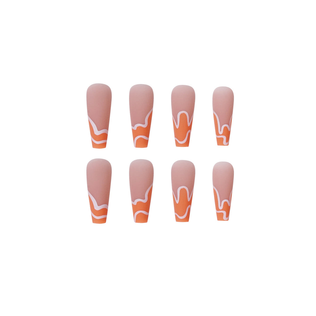 Artful acrylic nails with creative wave design Stornfield
