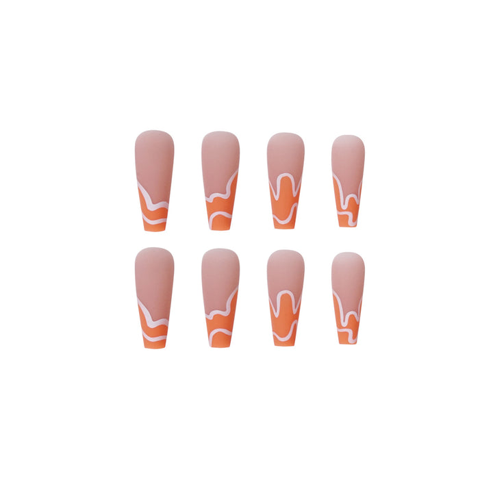 Artful acrylic nails with creative wave design Stornfield