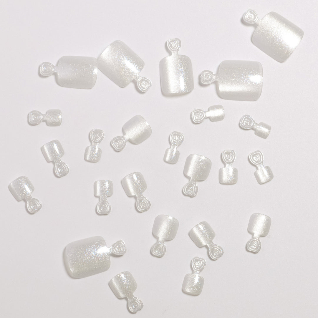 Premium Glittering Pedicure Press-On Nail Set Stornfield