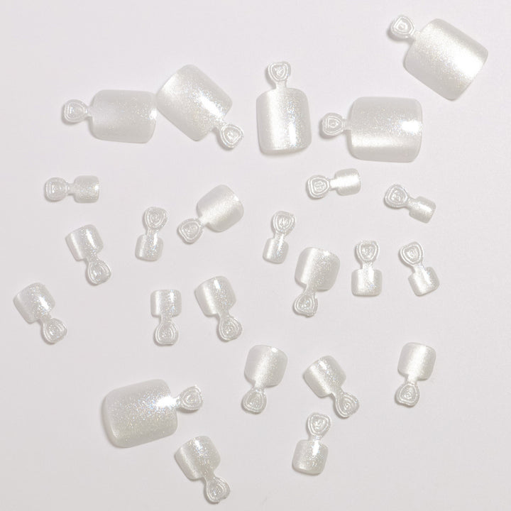 Premium Glittering Pedicure Press-On Nail Set Stornfield