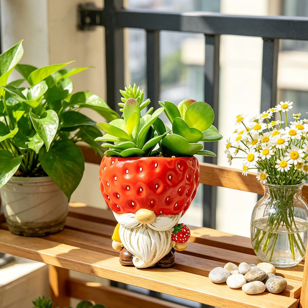 Original flower pot figure with gnome motif Stornfield