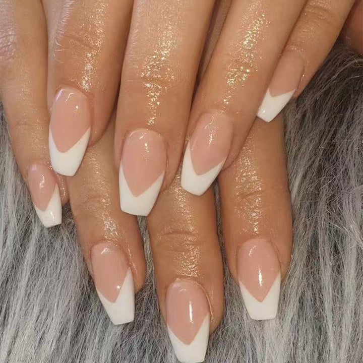 Elegant French Tip Press-On Nails Stornfield