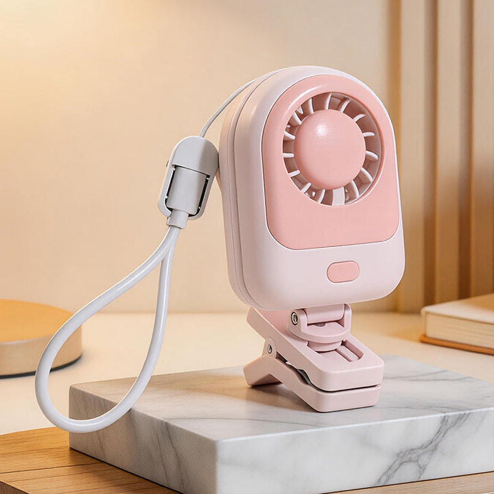 Women's Portable Clip Fan with USB Charging Option and Outstanding Flexibility Stornfield