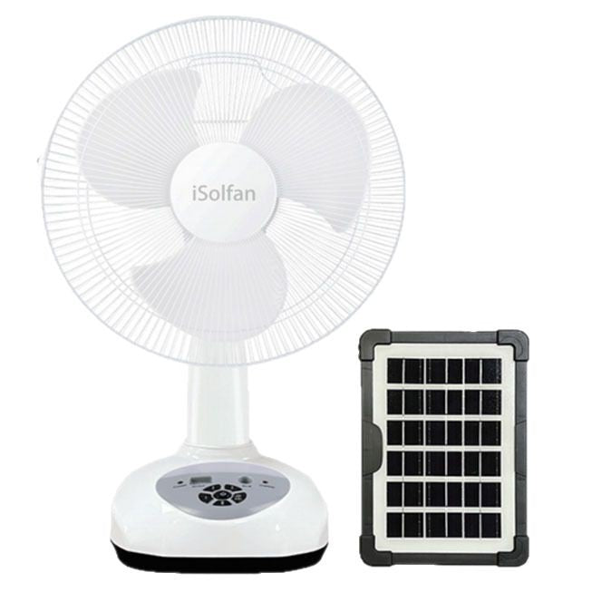 Women's portable solar stand fan with remote control and variable speed regulation Stornfield