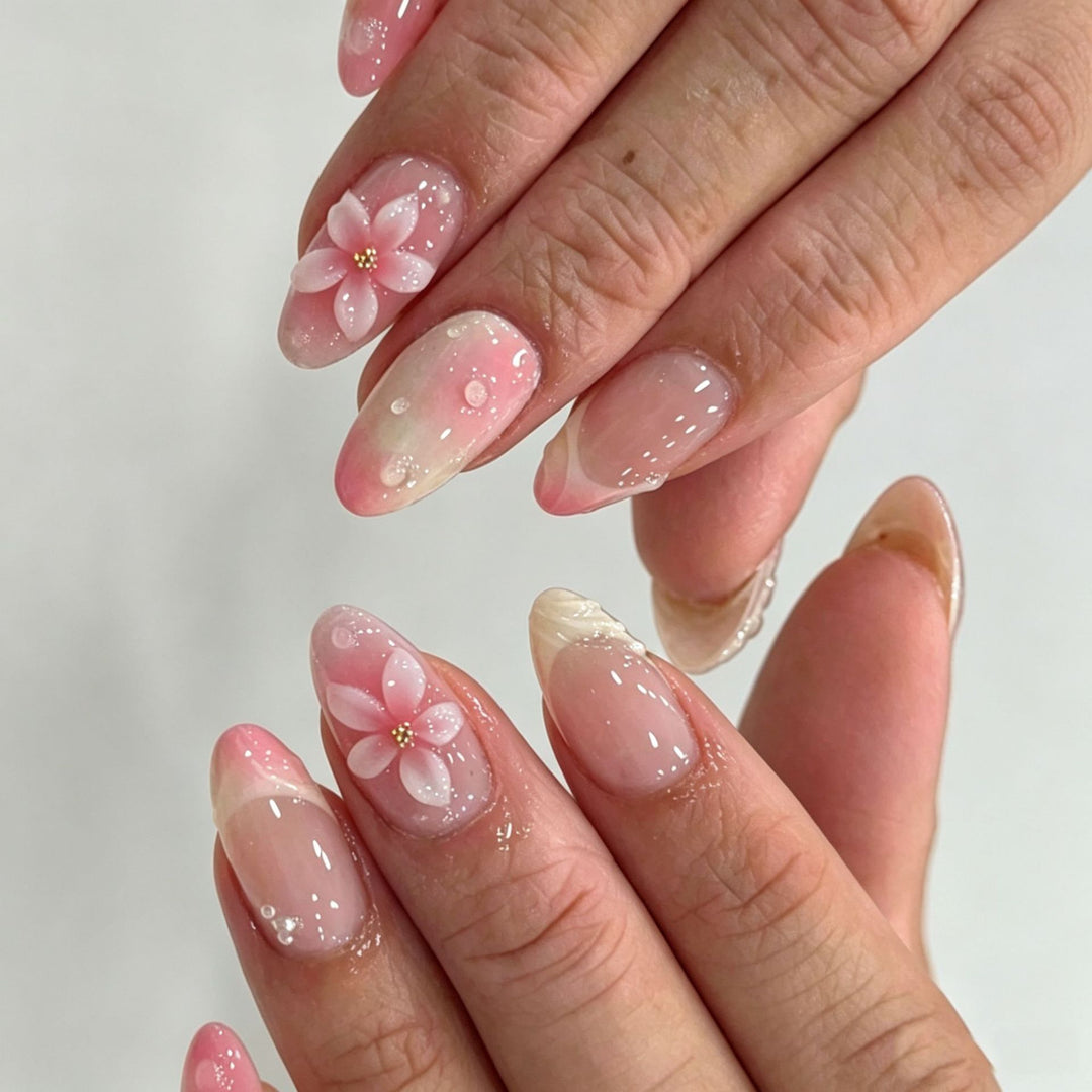 Elegant Press-On Nail Tips with Decorative Bow Stornfield