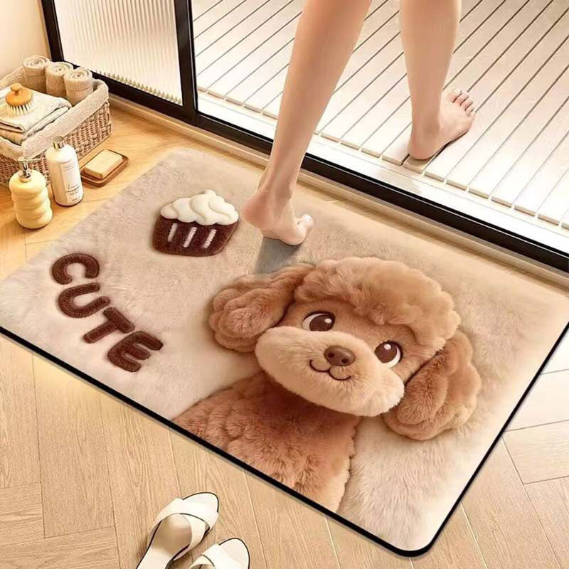 Cute Puppy Design Bath Mat