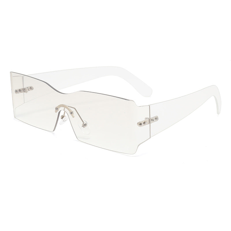 Women's futuristic fashion sunglasses with transparent frame Stornfield