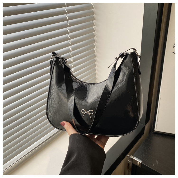 Premium Glossy Faux Leather Hobo Bag Stornfield