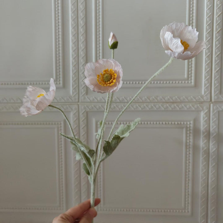 Lifelike Poppy Flower Stem