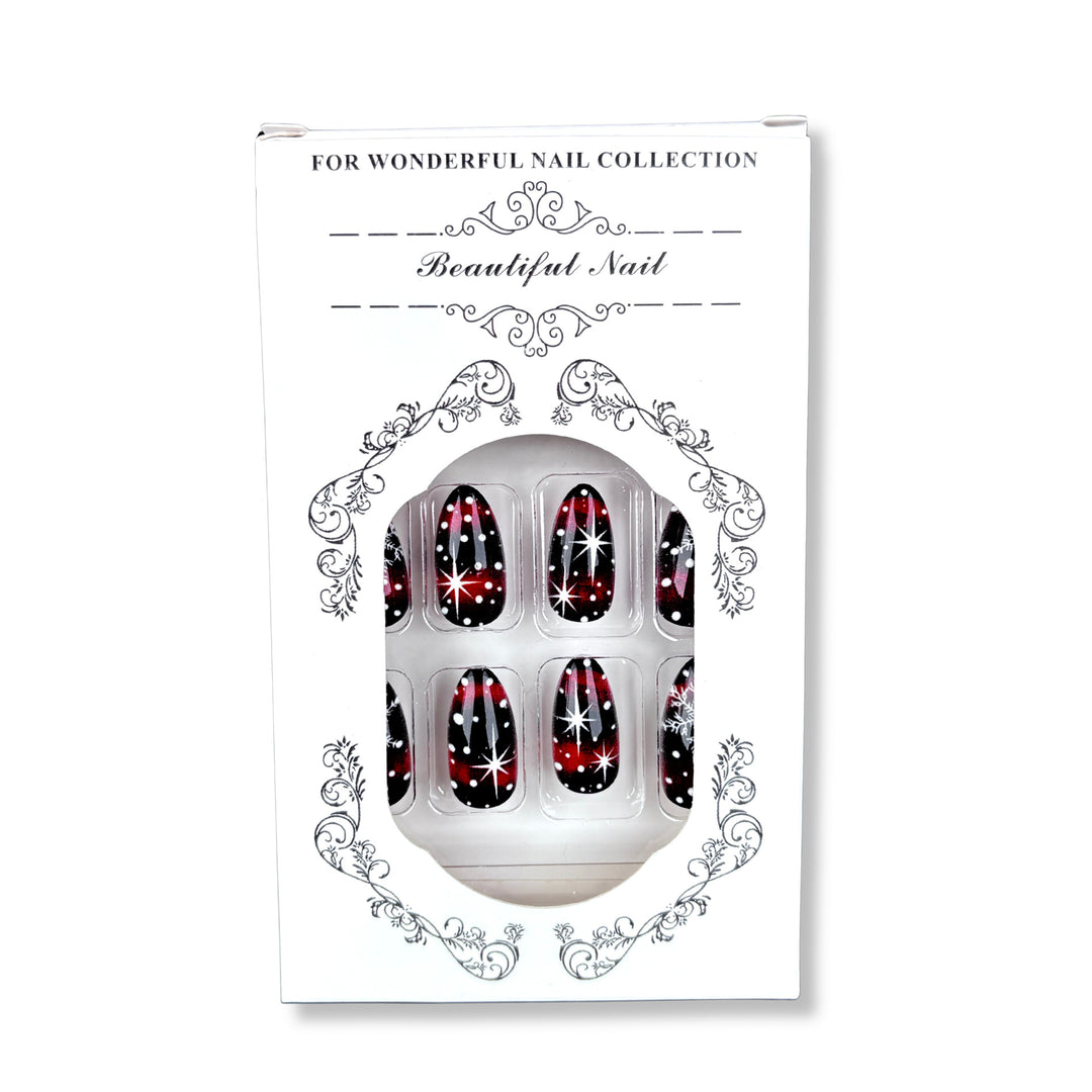Festive Snowflake Press-On Nail Art