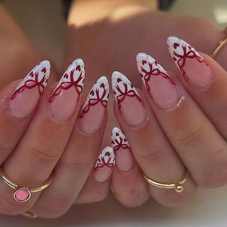 Artistic Heart Motif Nail Art