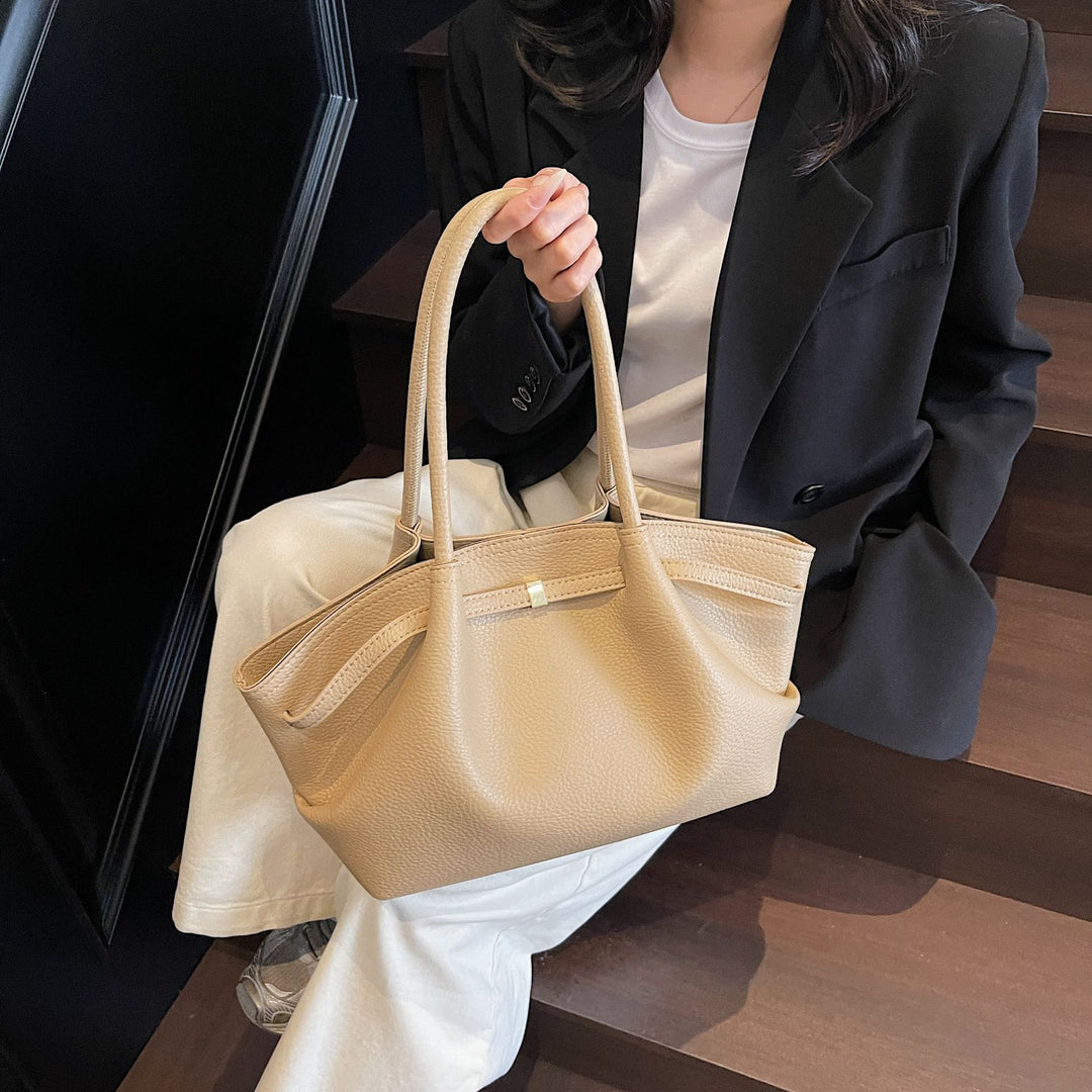 Classic Grained Leather Tote Bag