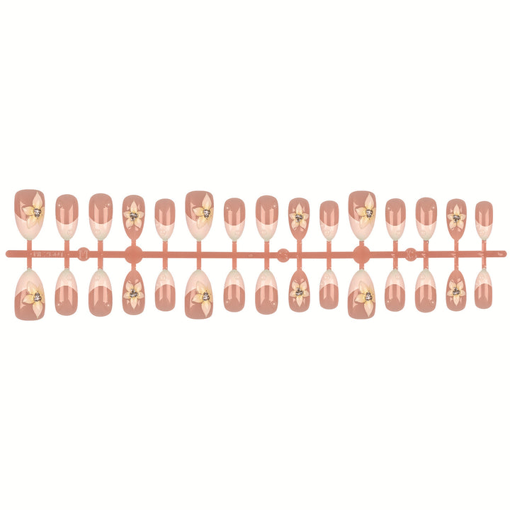 Floral Embellished Press-On Nail Design