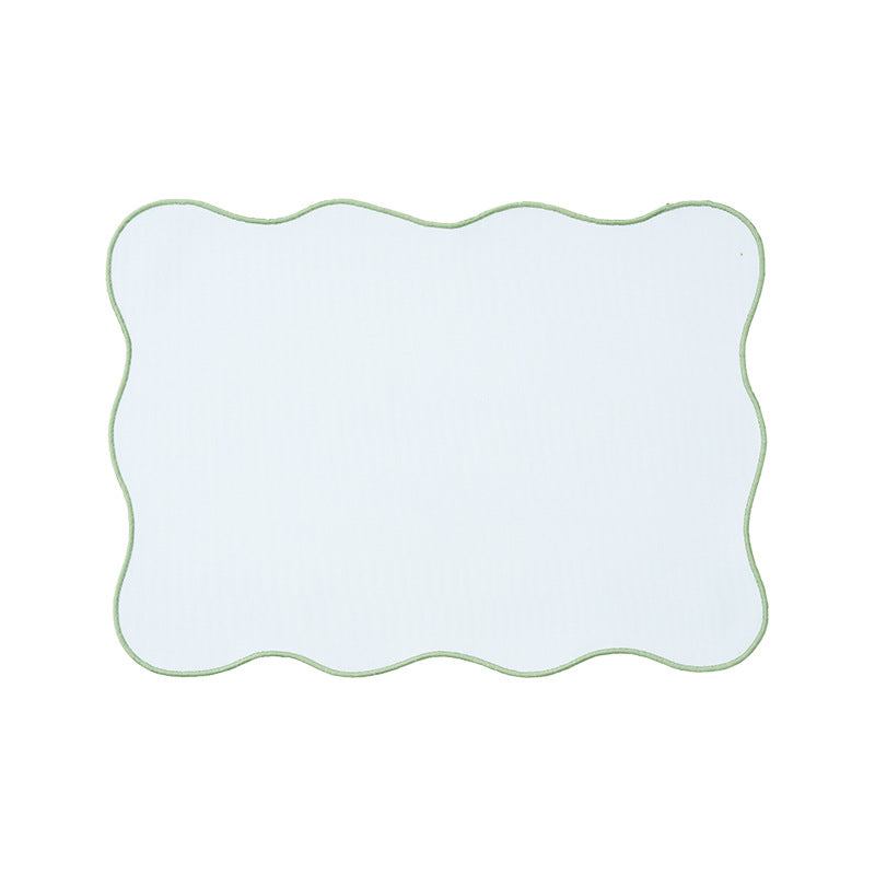Table mat made of microfiber with wavy hem