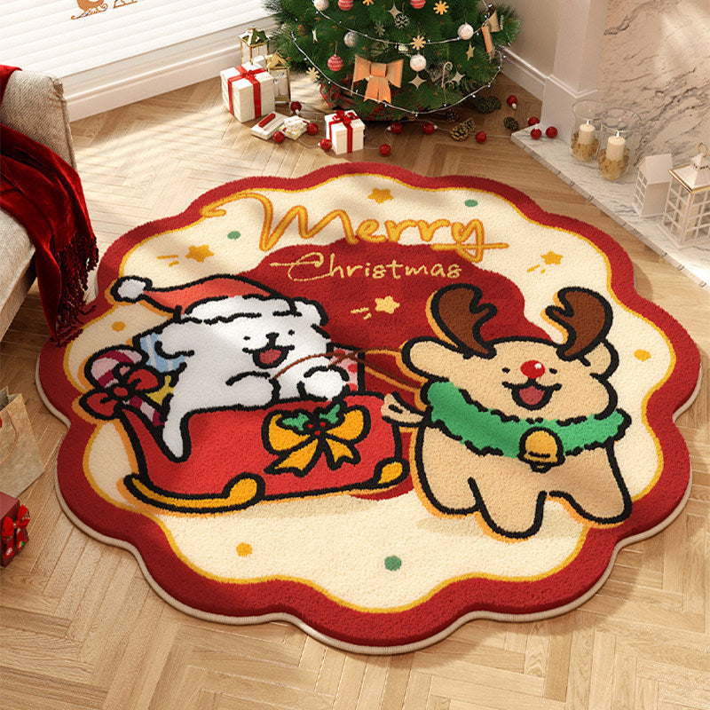 Cartoon Christmas Themed Area Rug
