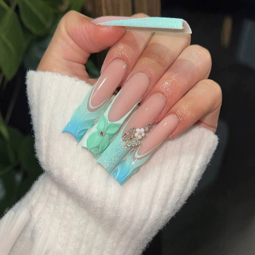 Decorative Long Press-On Nail Extensions Stornfield
