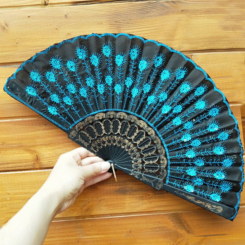 Ladies handcrafted fan with exquisite embroidery Stornfield