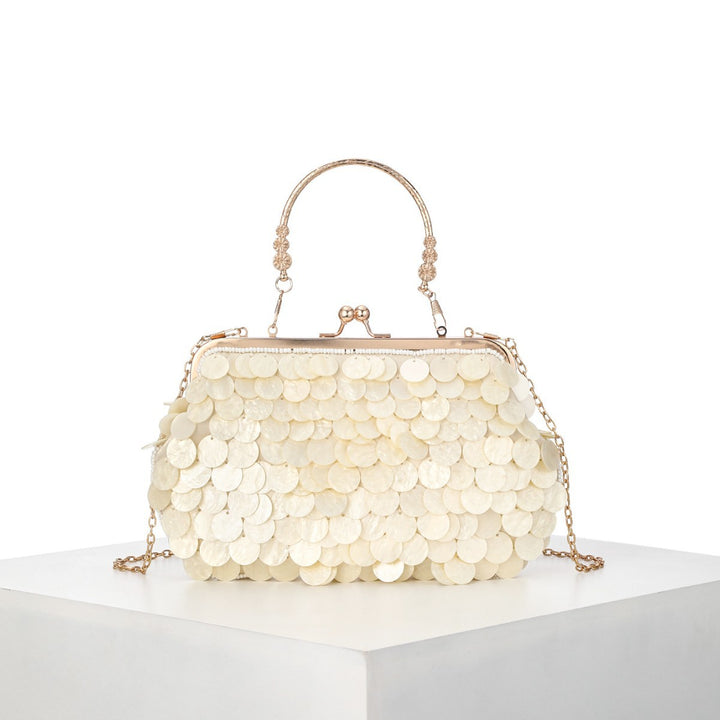 Elegant Shell-Sequined Evening Handbag