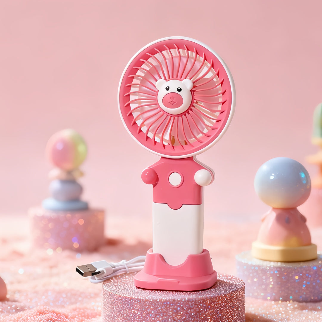 Women's Portable Hand Fan with USB Charging Function and Flexible Tilt Adjustment Stornfield