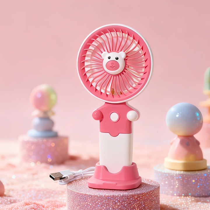 Women's Portable Hand Fan with USB Charging Function and Flexible Tilt Adjustment Stornfield