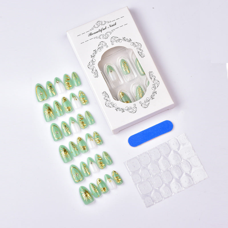 Artistic Gemstone Press-On Nails