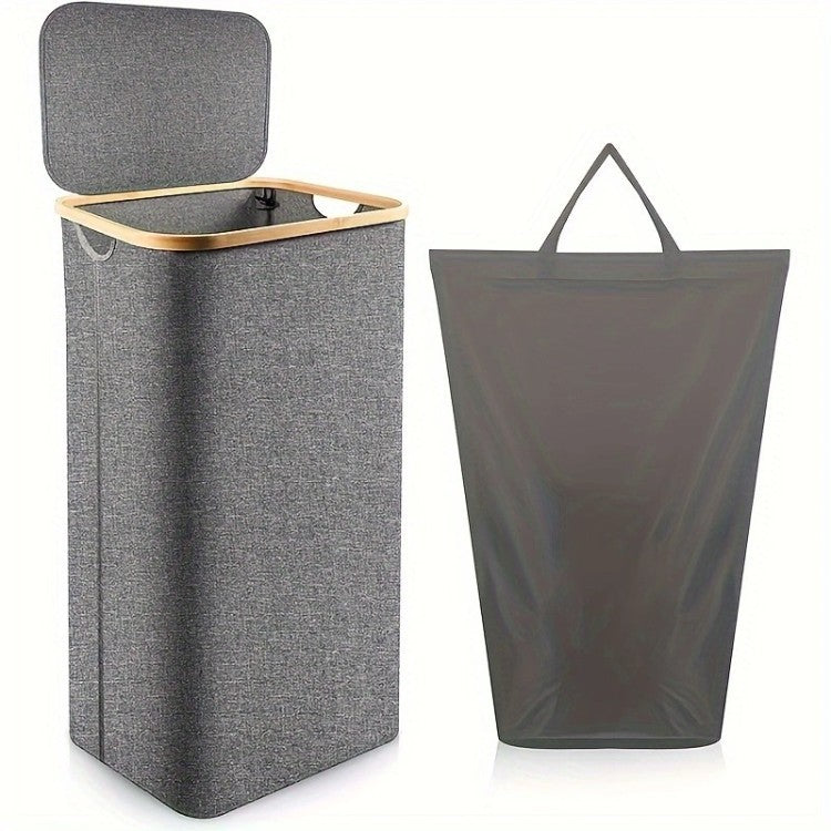 High-quality laundry container with modern lid and removable inner bag Stornfield
