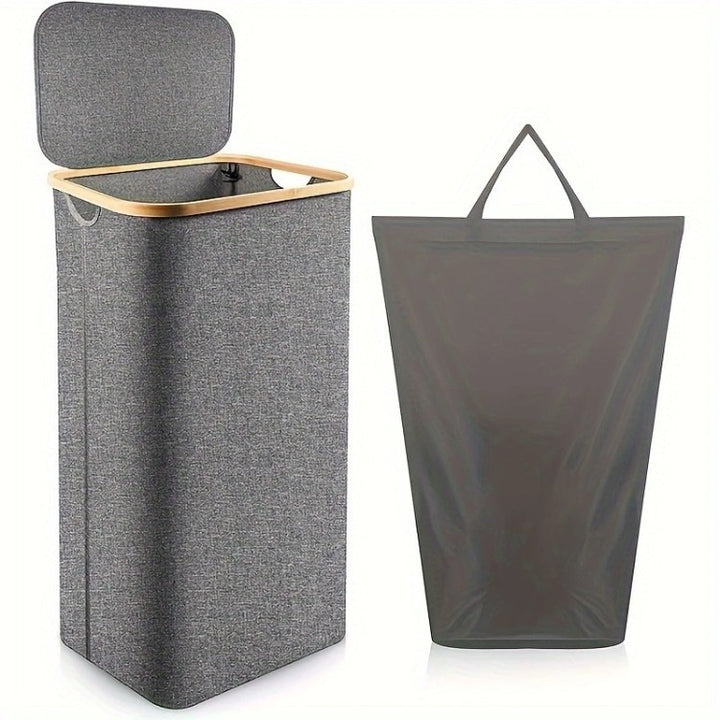 High-quality laundry container with modern lid and removable inner bag Stornfield